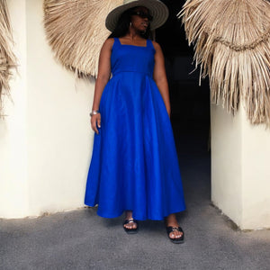 The Dahlia Dress Red Royal Blue