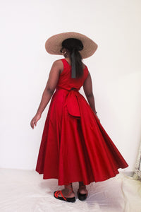 The Dahlia Dress Red Midi